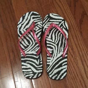 Zebra flip flops